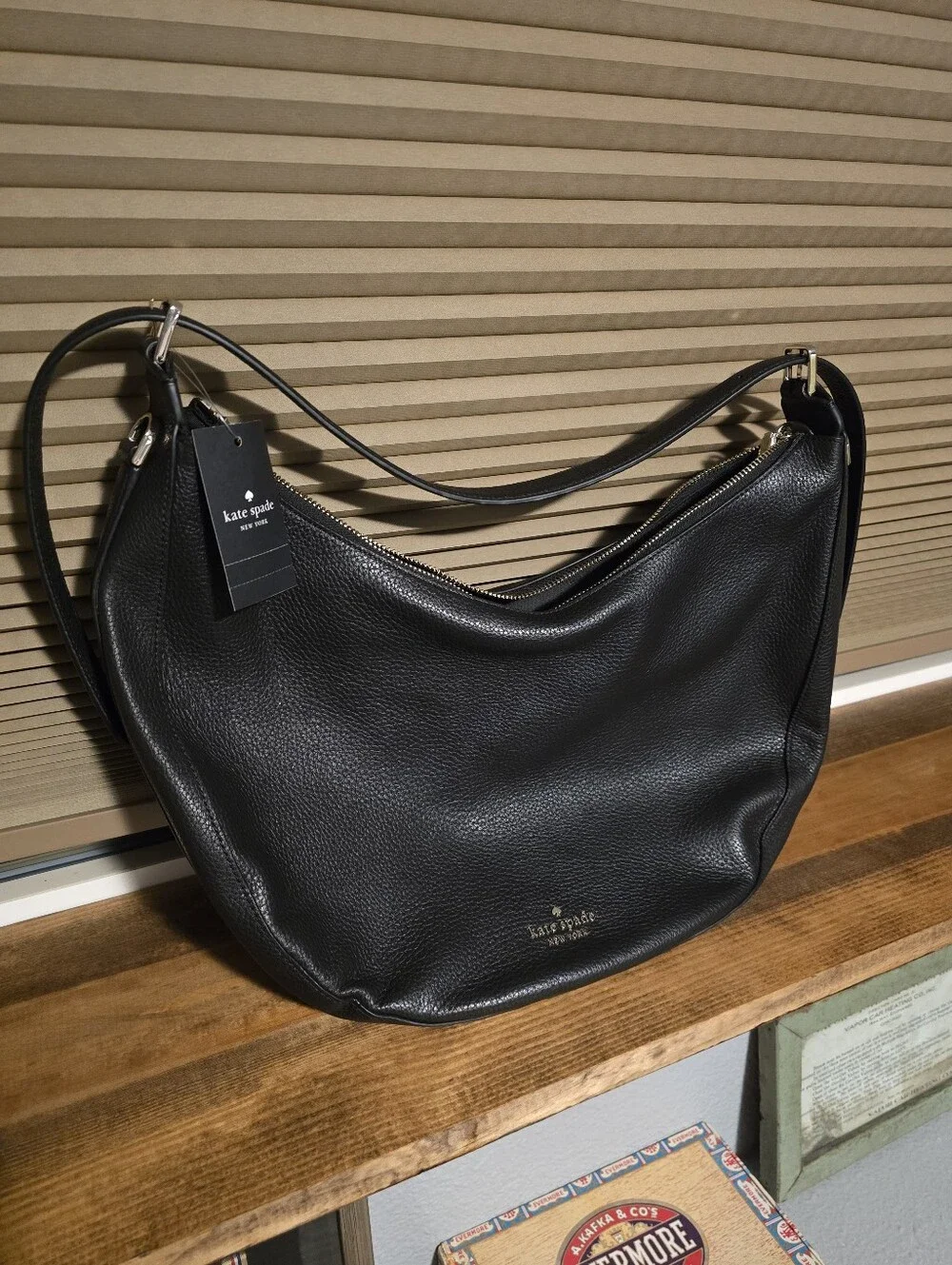NWT Kate Spade Mulberry Street Vivian Black Pebbled Leather Hobo Bag